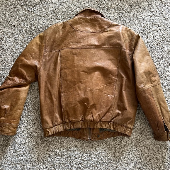 Vintage Outback Tan Leather Jacket for Men size large - Picture 6 of 13